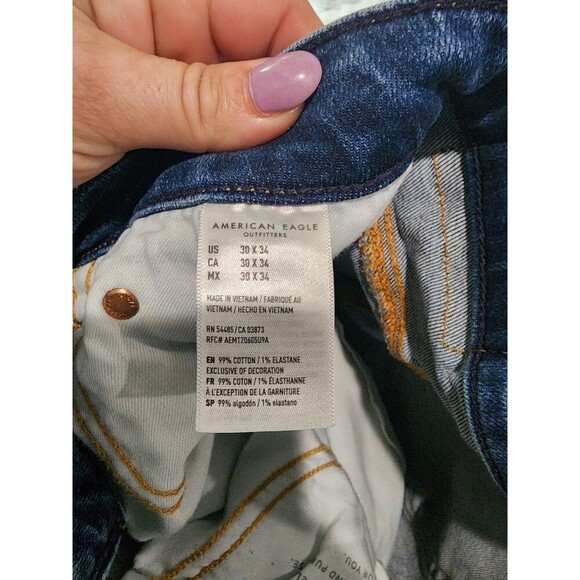 American Eagle Men's 30x34 AE Next Level Airflex Slim Distressed Jeans - Picture 5 of 7